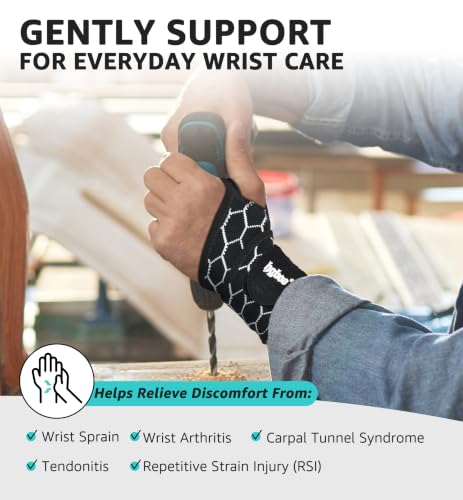 Compression Wrist Brace Wrap for Sports & Pain Relief, Black