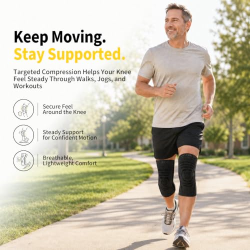 CAMBIVO 2 Pack Knee Brace for Women & Men, Compression Sleeves Knee Support Black X-Large