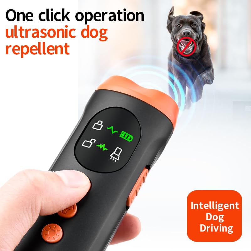 Dog Bark Deterrent Device | 33ft Range Anti-Bark & Anti-Bite Device | Triple Ultrasound + Dual-Mode Light | Safety Lock + Portable Charging | Outdoor Dog Training & Protection
