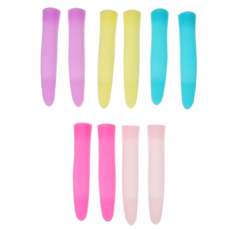 Mipcase Anti-Slip Silicone Handle Covers for Nail Cuticle Scissors 5 Pairs Nail Art Accessories Comfortable Grip Protective Sleeve for Manicure Pedicure Tools - BeesActive Australia