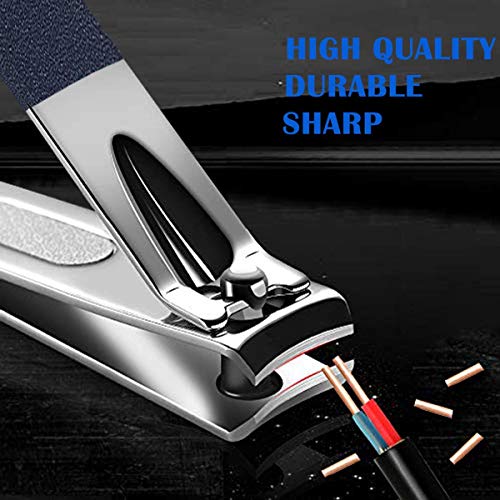 Manicure Set Pedicure Kit Nail Clippers Set Fingernails & Toenails Vibrissac Scissor Best Care Grooming Tools for Man & Women Gift with Case (Mazarine_7in1) Mazarine_7in1