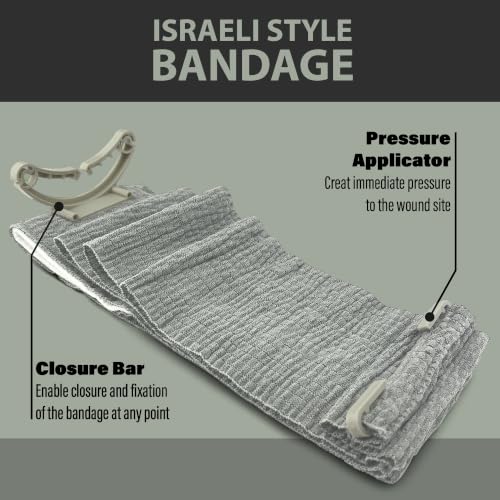 ASA TECHMED 5 Pack Emergency Trauma 6" Israeli Style Bandage - Combat Military Style Battle Wound Dressing First Aid IFAK