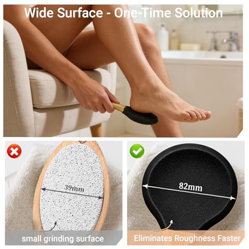 Curved Pumice Stone Foot File 2-Pack with Bamboo Handle