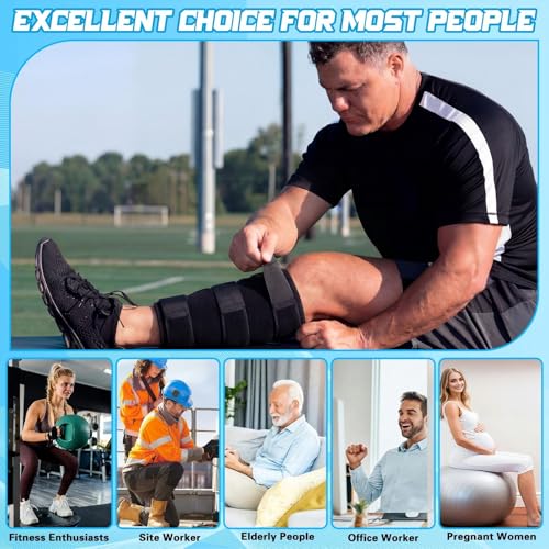 2 Pack Calf Protection Combination, Calf Compression Sleeve, Shin Splint Compression Sleeve, Adjustable Calves Support Brace Black Men Women for Fitness Running Swelling Hiking Training