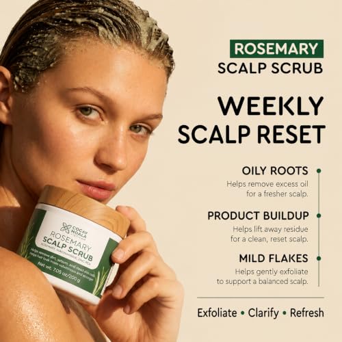 COCAY HOALA Rosemary Scalp Scrub, Scalp Exfoliator for Buildup, 7.05 Oz