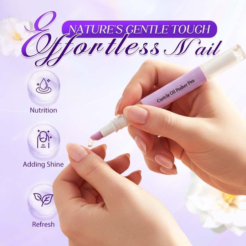2Pcs 2-in-1 Cuticle Oil Pusher Pen,2026 New Ceramic Cuticle Pusher & Oil Pen,Cuticle Oil Nail Care Pen - Gentle Cuticle Remover for Dry & Damaged Nails,Hangnails,Moisturize Strengthen Brighten