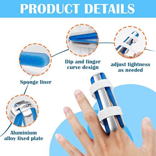 FERCAISH 4-Sided Finger Splints, Metal Finger Support Brace Recovery Injury Pain Bending Deformation Fixing Finger Correction Splint (Large) Large