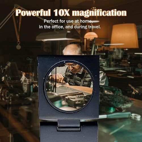 Rongon 10X 28MM Pocket Magnifier Small Folding Jewelers Loupe 5