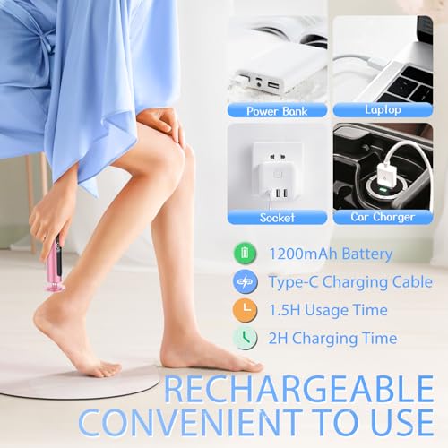 Electric Feet Callus Remover Rechargeable Electric Foot File Heel Scraper 9 Speeds 2 Sanding Heads LCD Display Cordless Foot Sander Grater Grinder for Cracked Dead Skin Women Men Home Pedicure (Pink) Pink