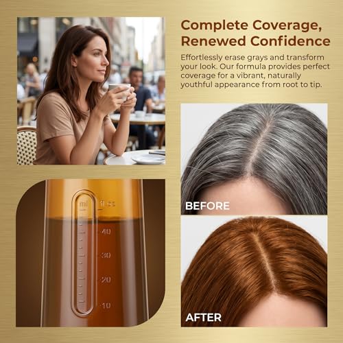 Hair Dye Home Use Dye Comb Integrated Convenient Hair Dye Cream Long-lasting Color No Color Fading Plant Essence No Damage to Hair Ash Brown Ash Blonde Highlights Mild Haircare (Brown)