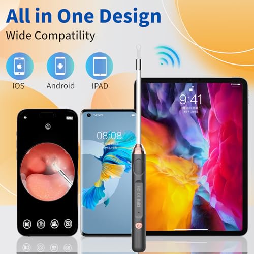 Tonsil Stone Remover with Camera，Tonsil Stone Removal Tool with LED Light，TonsilCleaner for Tonsil Stone Removal，Tonsillolith Removal Tool with 4 Head ，Attachments for iOS & Android