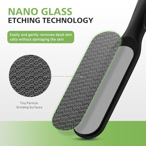 BALUCA Glass Foot File Callus Remover for Feet, Heel Scraper Black