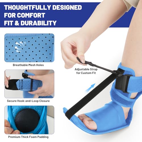 Plantar Fasciitis Night Splint, Plantar Fasciitis Brace and Support Blue 1