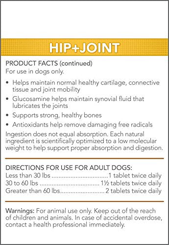 Vet's Best Advanced Hip & Joint Dog Supplements | Formulated with Glucosamine and Chondroitin to Support Dog Joint and Cartilage Health | 90 Chewable Tablets - BeesActive Australia