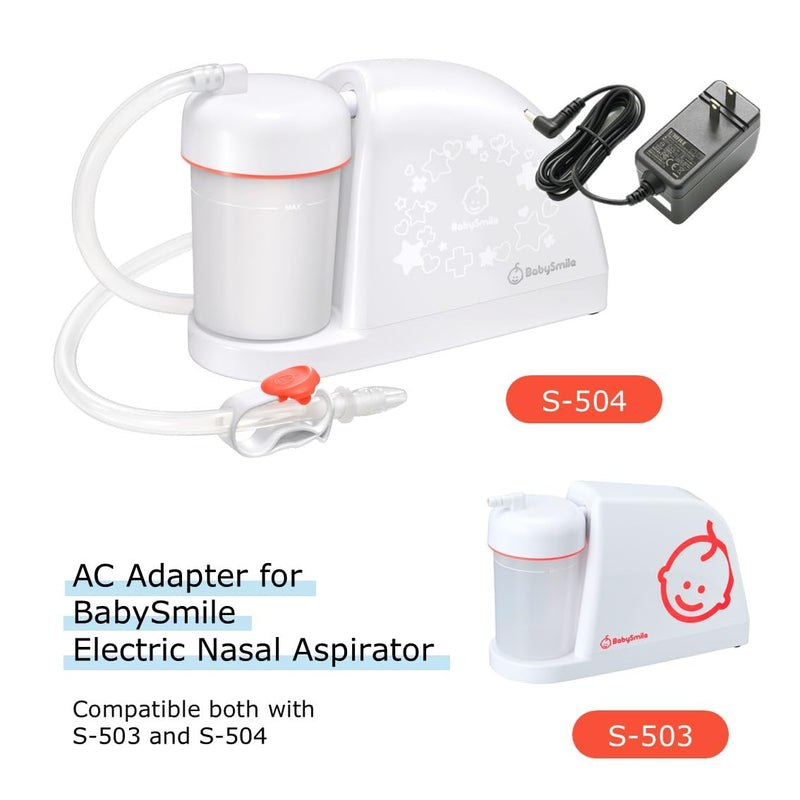 BabySmile 12V AC-DC Power Adapter for Nasal Aspirator S-503 / S-504 – Replacement Charger Cable