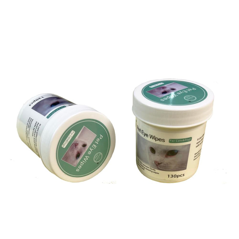 Ear and Eye Cleaning Pads for Dogs and Cats, Dental Care Finger Pads, Teeth Cleaning Wipes, Pack of 130