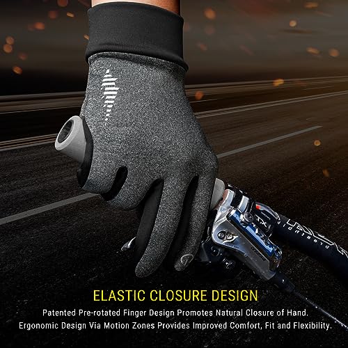 SIMARI Winter Gloves for Women Men - Cold Weather Thermal Touch Screen Ski Snow Glove Liners, Non-Slip Palm & Warm Fleece Lined, for Running Cycling Driving Hiking Walking Sports Outdoor Texting Work Grey X-Large