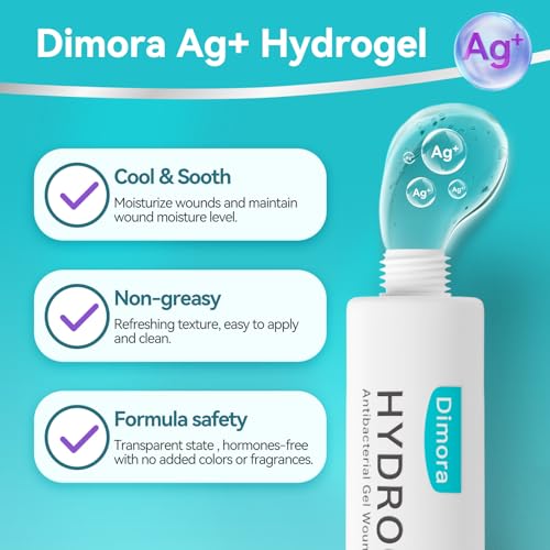 Dimora Silver Hydrogel Gel 1oz - Silver Hydrogel First Aid Ointment for Wound Healing, Wound Care for Minor Cuts, Abrasions, Lacerations & Burns, Safe Non-Amorphous Formula Hydrogel Ag+ Gel 1 Ounce