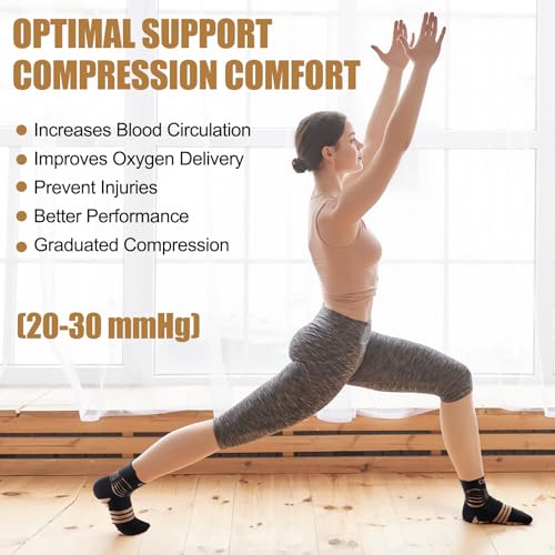 NEENCA Professional Compression Socks for Women Men Circulation, 20-30 mmHg Large High Copper