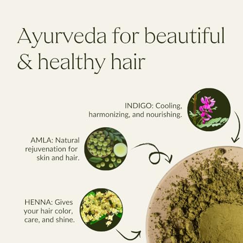 khadi NATURAL HAZEL Natural Hair Color - for shiny to rich chocolate brown - plant hair color - 100% herbal & natural - 3.5 oz
