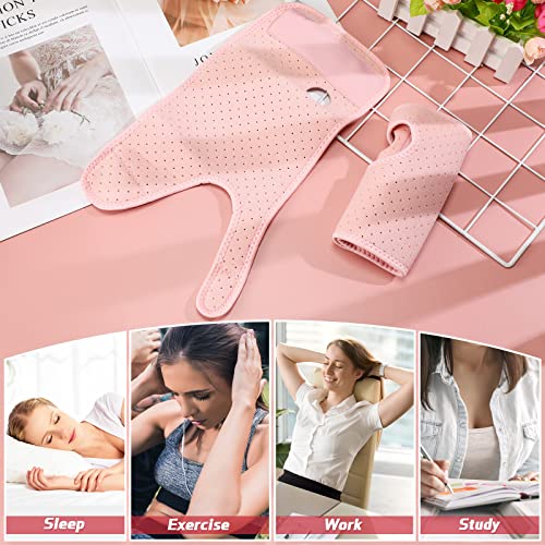 2 Pack Carpal Tunnel Wrist Brace with Splint, Breathable Style, Pink