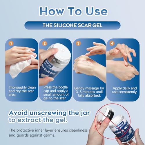 Advanced Silicone Scar Gel for Face & Body – Silicone Scar Cream for Old & New Scars, Reduces Appearance of Scars from Acne, Surgery, Burns, Injuries, C-Sections & More – 3.53 oz (100g) 3.53 Ounce