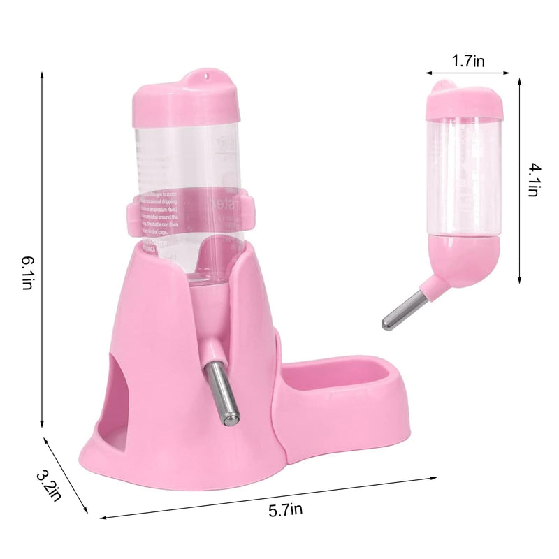 3 in 1 Pet Automatic Water Dispenser PP Water Bottle No Drip Small Pet Water Bottle for Dwarf Hamster Mouse Rat Hedgehog (Pink) Pink - BeesActive Australia