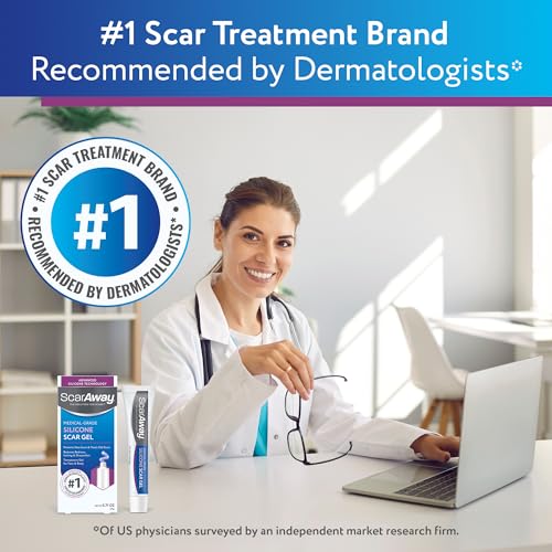ScarAway Silicone Scar Gel, Helps Improve Size, Color & Texture of Hypertrophic & Keloid Scars from Injury, Burns & Surgery, Water Resistant, 10g (0.35 Oz) 10 Gram (Pack of 1)