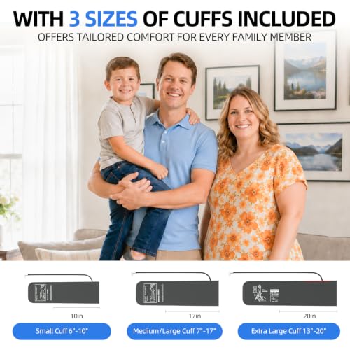 VOLUETH Pediatric Blood Pressure Cuff，FDA Cleared Blood Pressure Monitor Small, Medium/Large & XL Sizes