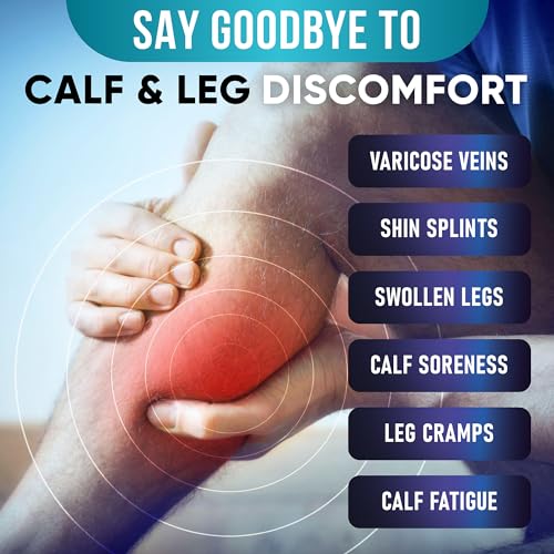 Calf Compression Sleeves for Men and Women - (2 Pair) Footless Compression Socks Support for Running, Cycling, Sports - Leg Sleeve Brace, Helps with Pain Relief Small Black (2 Pairs)