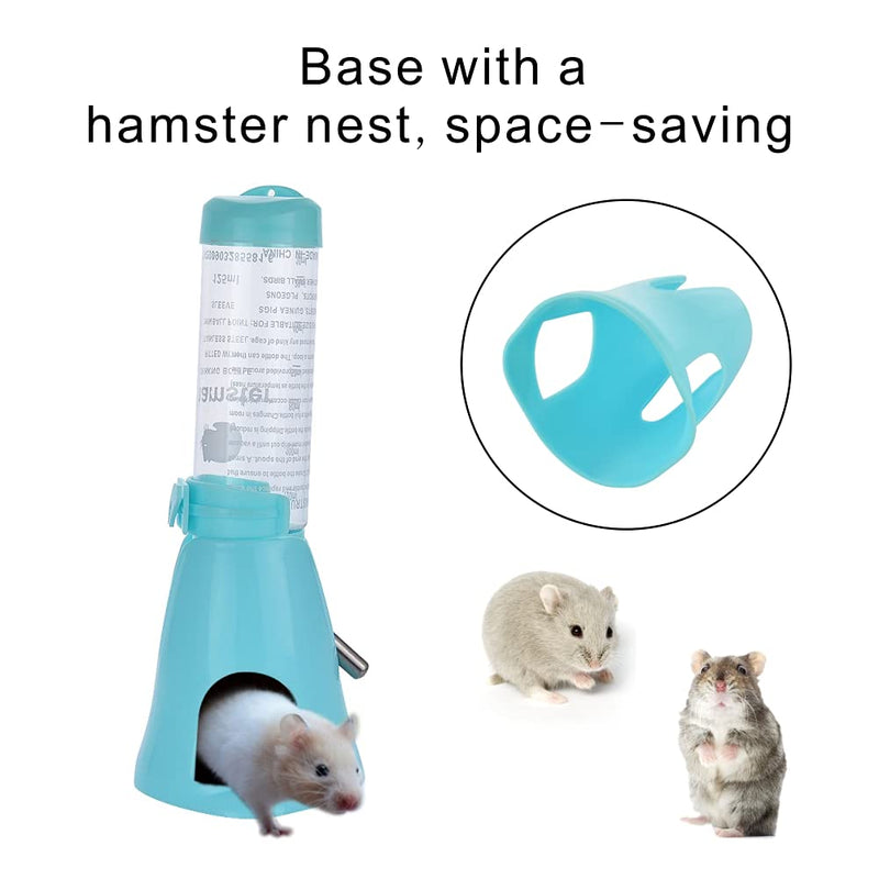 Guardians Hamster Water Bottle,Little Pet Automatic Drinking Bottle with Food Container Base Hut Hanging Water Feeding Bottles Auto Dispenser for Small Animals(125ml,Blue) 125ml Blue - BeesActive Australia