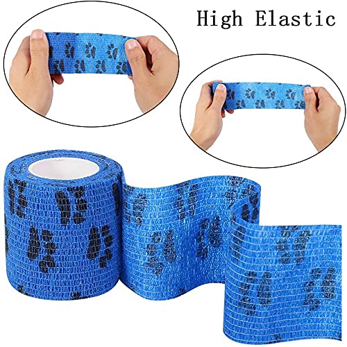 Veraing Self-Adhesive Bandage for Pets, Elastic Cohesive Adhesive Bandage Cohesive Fixing Bandage for Dog, Horse, Pet, Wrap Adhesive Bandage for Wrist Ankle Finger (6 Rolls) - BeesActive Australia