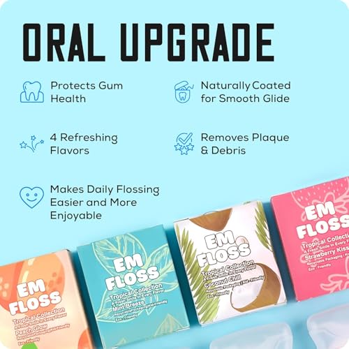 Waxed Expanding Dental Floss, Family Value Pack (Mint Breeze, 4 Pack), Coconut Oil Infused, Smooth Glide for Sensitive Gums, Strong & Shred Resistant, for Adults & Kids Mint Breeze 98 Foot (Pack of 4)
