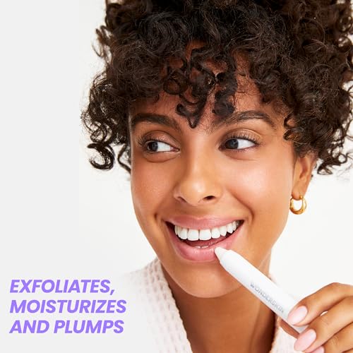 Wonderskin 3-in-1 Lip Scrub Exfoliator & Moisturizer, Lip Exfoliator Scrub, Hydrating Balm with Lip Rehab Serum Oil, Hydrating and Moisturizing (Clear)