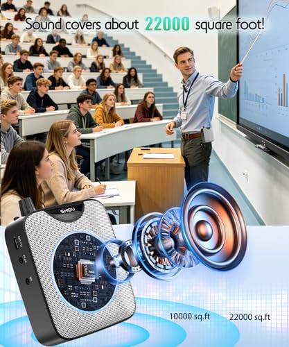 SHIDU 35W Voice Amplifier for Teachers Bluetooth Wireless Lavalier Mic Black
