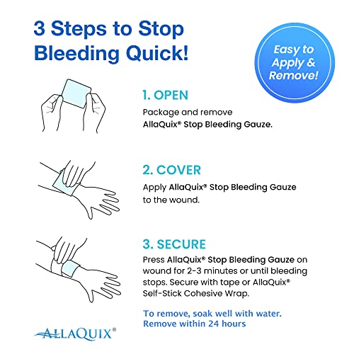 High Performance Stop Bleeding Gauze – Bulk 10-Pack (2"x2") – Chitosan Hemostatic Wound Dressing for Multi-Kit Stocking, Trainers, Clinics & Blood Thinner Households – Military-Grade 2" x 2" (Pack of 10)