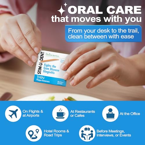 The Natural Dentist Stim-U-Dent Plaque Removers, Thin, Mint Flavor -160 ct. (Pack of 6) 160 Count (Pack of 6)