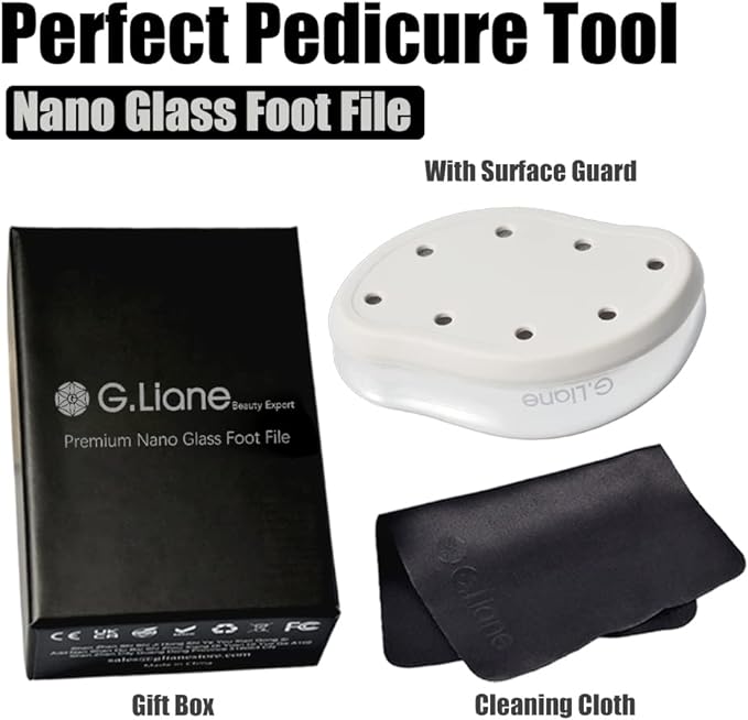 Heel Exfoliating Nano Glass Foot File Exfoliating -G.Liane Crystal Glass Heel File Foot Care Tool for Exfoliating Files Wet and Dry Unisex (Silver) -  Australia