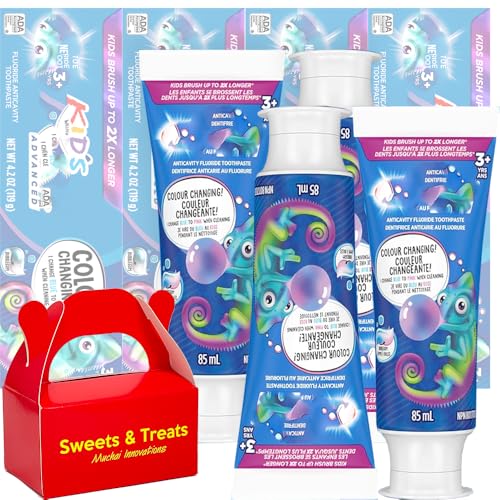 Kids Toothpaste Crests | Cavity Protection Color Changing Fun Flavor - Fluoride Anticavity Dental Defense - Ada-Accepted | Start Blue to Pink Clean (4 Tubes (4.2 OZ Each)) 4.2 Fl Oz (Pack of 1)