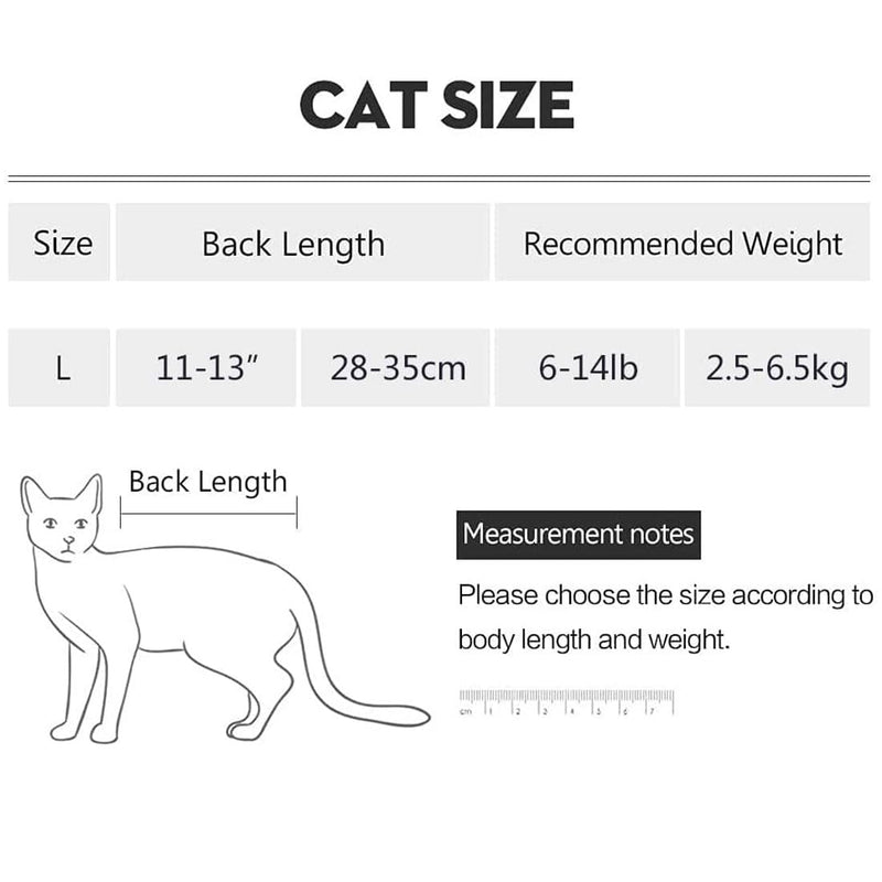 LEEQ Cat Professional Recovery Suit - Surgical Recovery Shirt for Abdominal Wounds Bandages Cone Alternative for Cats After Surgery Medical Suit Soft Pet Clothes Indoor, Blue/L - BeesActive Australia