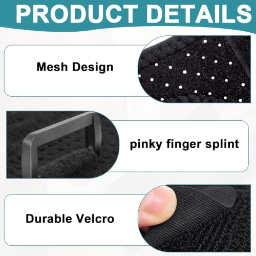 1PCS Pinky Finger Splint, Hand Splints for Straightening Fingers, Pinky Finger Brace, Pinky Splint for Arthritis, Tendonitis, Metacarpal Support, Adjustable Splint for Pinky Finger(Black)(Right) Right