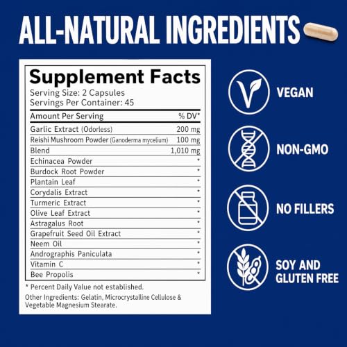 Anti-B Tooth and Gum Supplements, Made with Natural Ingredients, Bee Propolis, Neem Oil & Echinacea, Helps Soothe Sensitive Gums & Support Oral Health, 90 Capsules