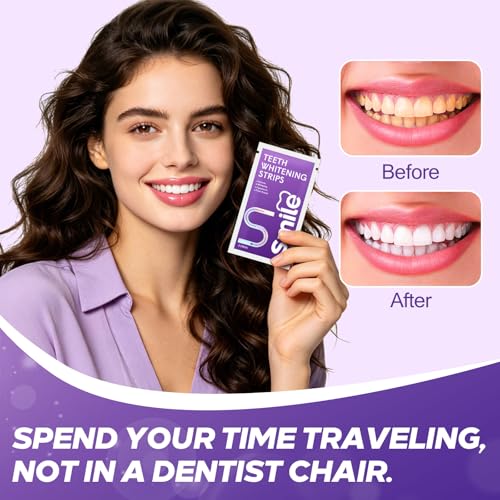 Purple Teeth Whitening Strips for Sensitive Teeth 28 Count Whitener Strips Upgraded Purple 1 Count (Pack of 28)