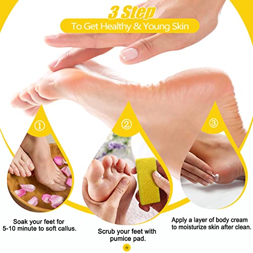 Disposable Foot Scrubber Sponge Pads Pedicure Pumice Stone for Feet Callus Remover Medium Coarse Yellow 40Pcs Yellow Medium Coarse