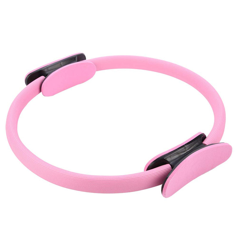 ZJchao Yoga Pilates Ring Circle for Thighs Legs Fitness Strengthen Core Back Improve Muscle Mobility Lightweight Portable Green Pink Black 15 in Diameter (Roseate)