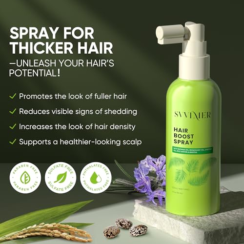 Svvimer Hair Boost Spray - with Rosemary Batana Oil Biotin for Hair Loss and Thinning - Thicker Fuller Longer - for Women and Men 2.7 Fl Oz (Pack of 1)" since unit on hand is Hair Boost Spray. 2.7 Count (Pack of 1)