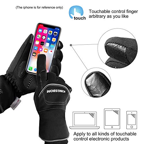 '-40F° Waterproof & Windproof Winter Gloves - 3M Thinsulate Thermal Touch Screen Warm Gloves - for Cycling,Skiing,Running,Outdoor Sports - for Women and Men Black X-Large