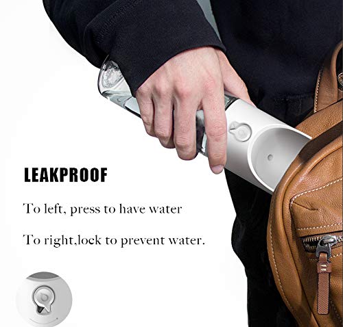 PETKIT Dog Water Bottle with Filter, Leak Proof Dog Water Dispenser with Drinking Bowl, Food Grade Material, Lightweight Portable Pet Water Bottle for Walking,Hiking,Travel, BPA Free 14 oz WHITE - BeesActive Australia