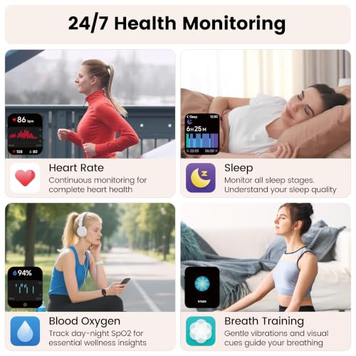 Smart Watch with Alexa Built-in, 1.83" HD Bluetooth Calling Fitness Tracker Burgundy