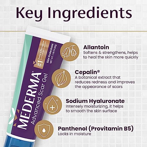 Mederma PM Intensive Overnight Scar Cream, Works with Skin's Nighttime Regenerative Activity & Advanced Scar Gel, Treats Old and New Scars, Reduces the Appearance of Scars from Acne